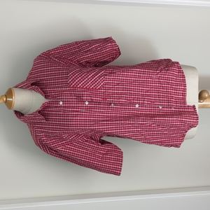 TNA boyfriend style red plaid shirt